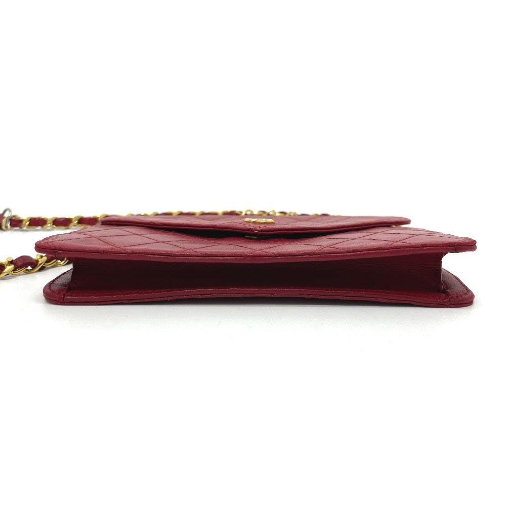 CHANEL Bicolor Coco Mark Chain Shoulder Bag in Lambskin, Red