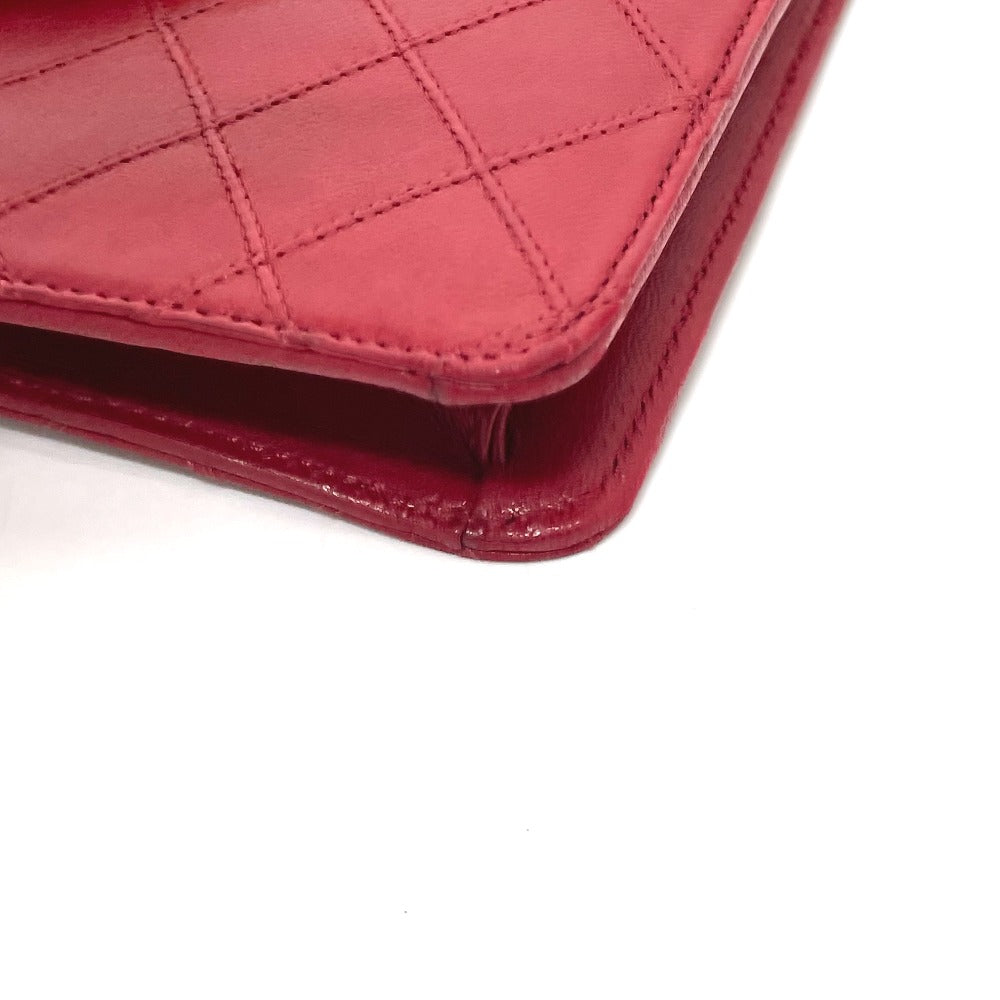 CHANEL Bicolor Coco Mark Chain Shoulder Bag in Lambskin, Red