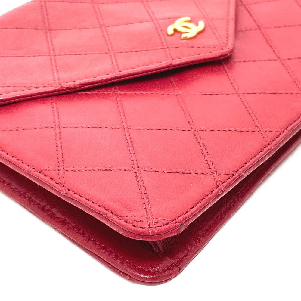 CHANEL Bicolor Coco Mark Chain Shoulder Bag in Lambskin, Red