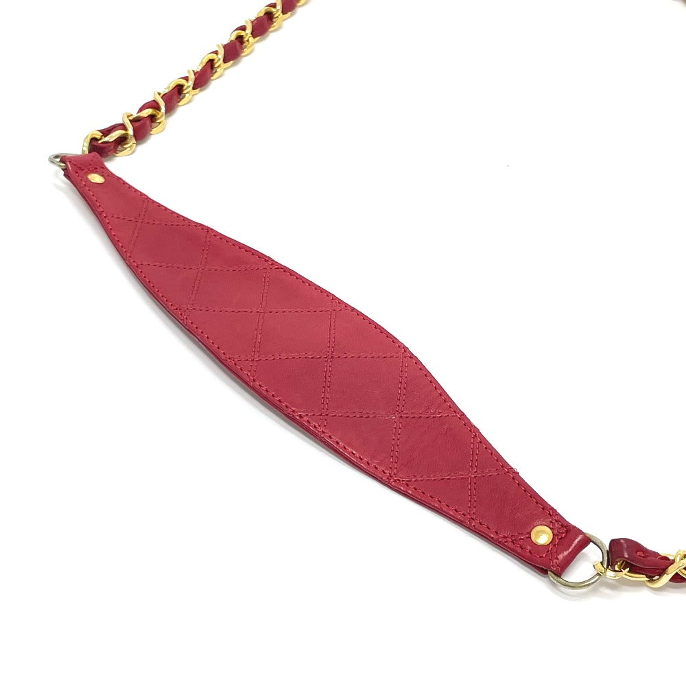 CHANEL Bicolor Coco Mark Chain Shoulder Bag in Lambskin, Red