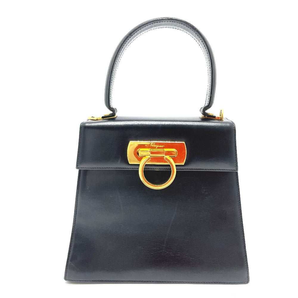 Salvatore Ferragamo O212193 Gancini 2-Way Mini Shoulder Bag in Black Leather