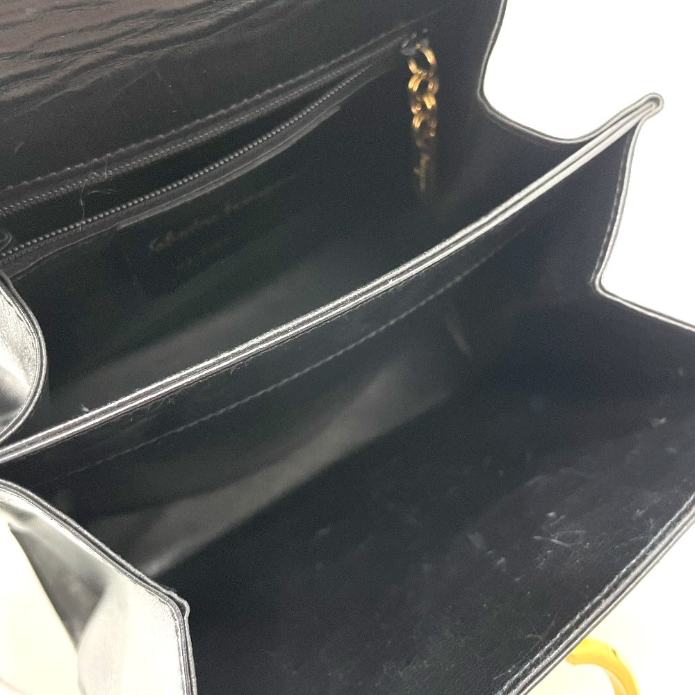 Salvatore Ferragamo O212193 Gancini 2-Way Mini Shoulder Bag in Black Leather