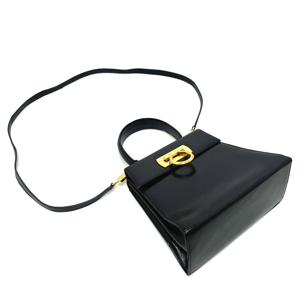 Salvatore Ferragamo O212193 Gancini 2-Way Mini Shoulder Bag in Black Leather