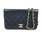 CHANEL CC Coco Mark Matelasse/Shoulder Bag, Chain Shoulder Bag, Lambskin, Women's, Navy