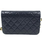 CHANEL CC Coco Mark Matelasse/Shoulder Bag, Chain Shoulder Bag, Lambskin, Women's, Navy