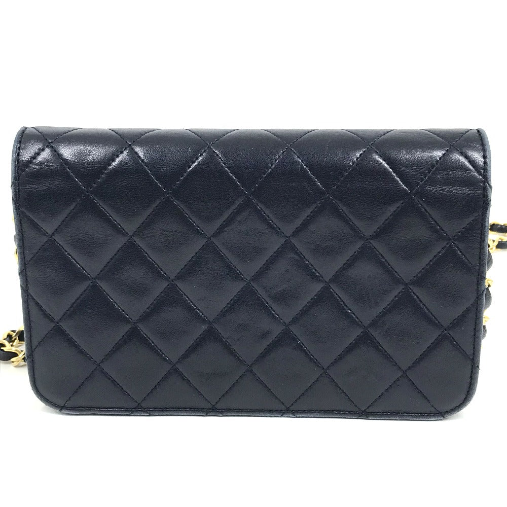 CHANEL CC Coco Mark Matelasse/Shoulder Bag, Chain Shoulder Bag, Lambskin, Women's, Navy