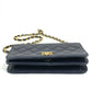 CHANEL CC Coco Mark Matelasse/Shoulder Bag, Chain Shoulder Bag, Lambskin, Women's, Navy