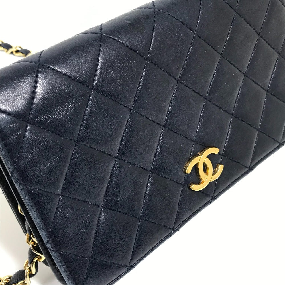 CHANEL CC Coco Mark Matelasse/Shoulder Bag, Chain Shoulder Bag, Lambskin, Women's, Navy