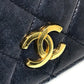 CHANEL CC Coco Mark Matelasse/Shoulder Bag, Chain Shoulder Bag, Lambskin, Women's, Navy