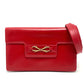 GUCCI 004-01-0476 Vintage Old Gucci Bag, 2-Way Clutch/Shoulder Bag, Leather, Women's, Red and Gold Hardware