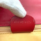 GUCCI 004-01-0476 Vintage Old Gucci Bag, 2-Way Clutch/Shoulder Bag, Leather, Women's, Red and Gold Hardware