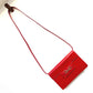 GUCCI 004-01-0476 Vintage Old Gucci Bag, 2-Way Clutch/Shoulder Bag, Leather, Women's, Red and Gold Hardware