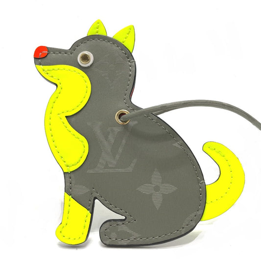 LOUIS VUITTON M63280 モノグラム チタニウム ポルトアドレス 犬 ポップアップ限定 チャーム モノグラムキャンバス レディース グレー