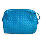 BOTTEGA VENETA 245354 イントレチャート ノディーニ カバン ポシェット ショルダーバッグ ラムレザー レディース ブルー