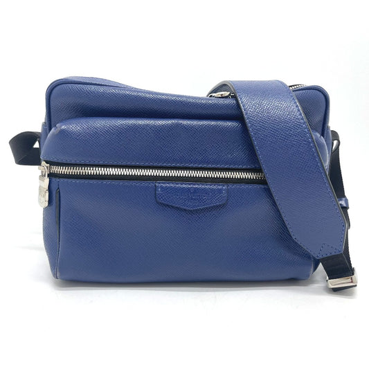 LOUIS VUITTON M33437 タイガ アウトドア カバン メッセンジャー ショルダーバッグ タイガレザー メンズ コバルト ブルー