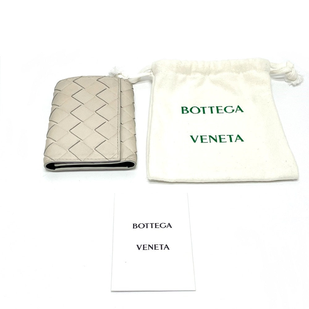 BOTTEGA VENETA 630336 Intrecciato Key Ring 6-Ring Key Case, Leather, Unisex, Off-White