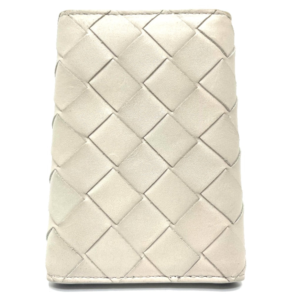 BOTTEGA VENETA 630336 Intrecciato Key Ring 6-Ring Key Case, Leather, Unisex, Off-White