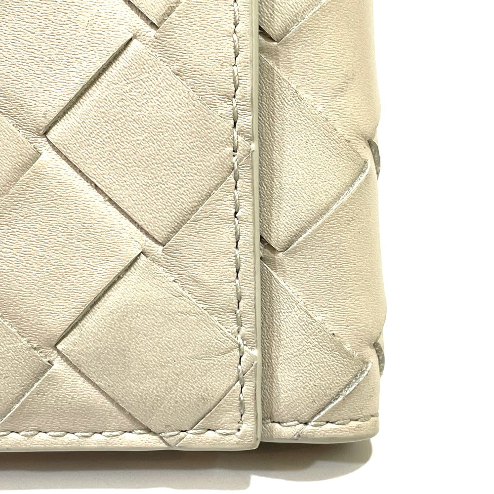BOTTEGA VENETA 630336 Intrecciato Key Ring 6-Ring Key Case, Leather, Unisex, Off-White