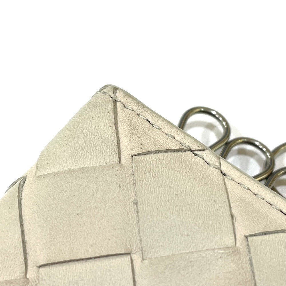 BOTTEGA VENETA 630336 Intrecciato Key Ring 6-Ring Key Case, Leather, Unisex, Off-White