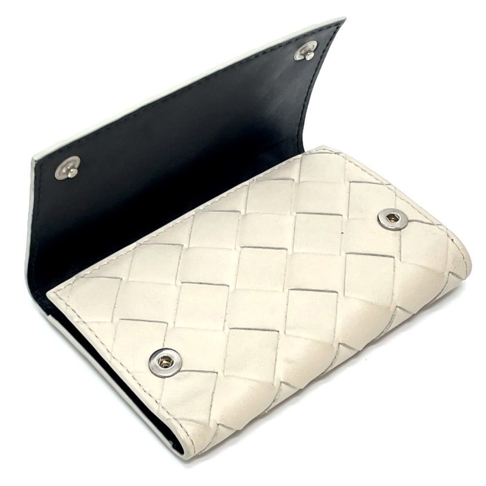 BOTTEGA VENETA 630336 Intrecciato Key Ring 6-Ring Key Case, Leather, Unisex, Off-White