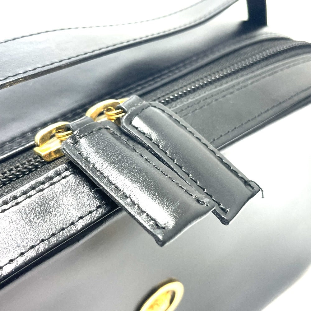 VERSACE Medusa Logo Vanity Bag, Unisex Leather Handbag, Black with Gold Hardware