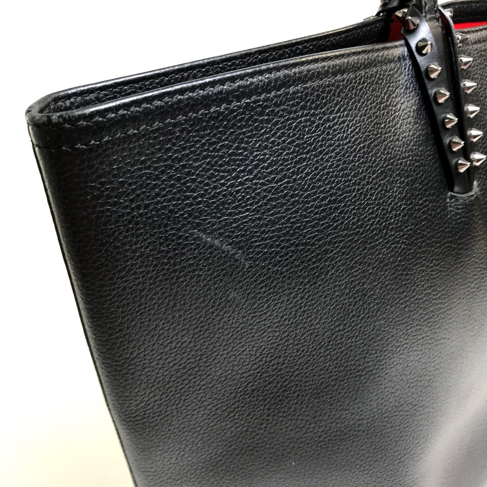 Christian Louboutin 1175113 ラージ カバタ カバン ショルダーバッグ トートバッグ レザー ユニセックス ブラック×レッド