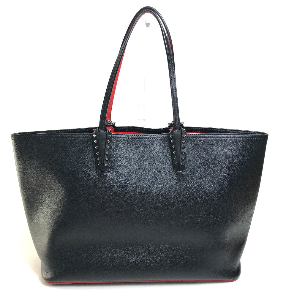 Christian Louboutin 1175113 ラージ カバタ カバン ショルダーバッグ トートバッグ レザー ユニセックス ブラック×レッド