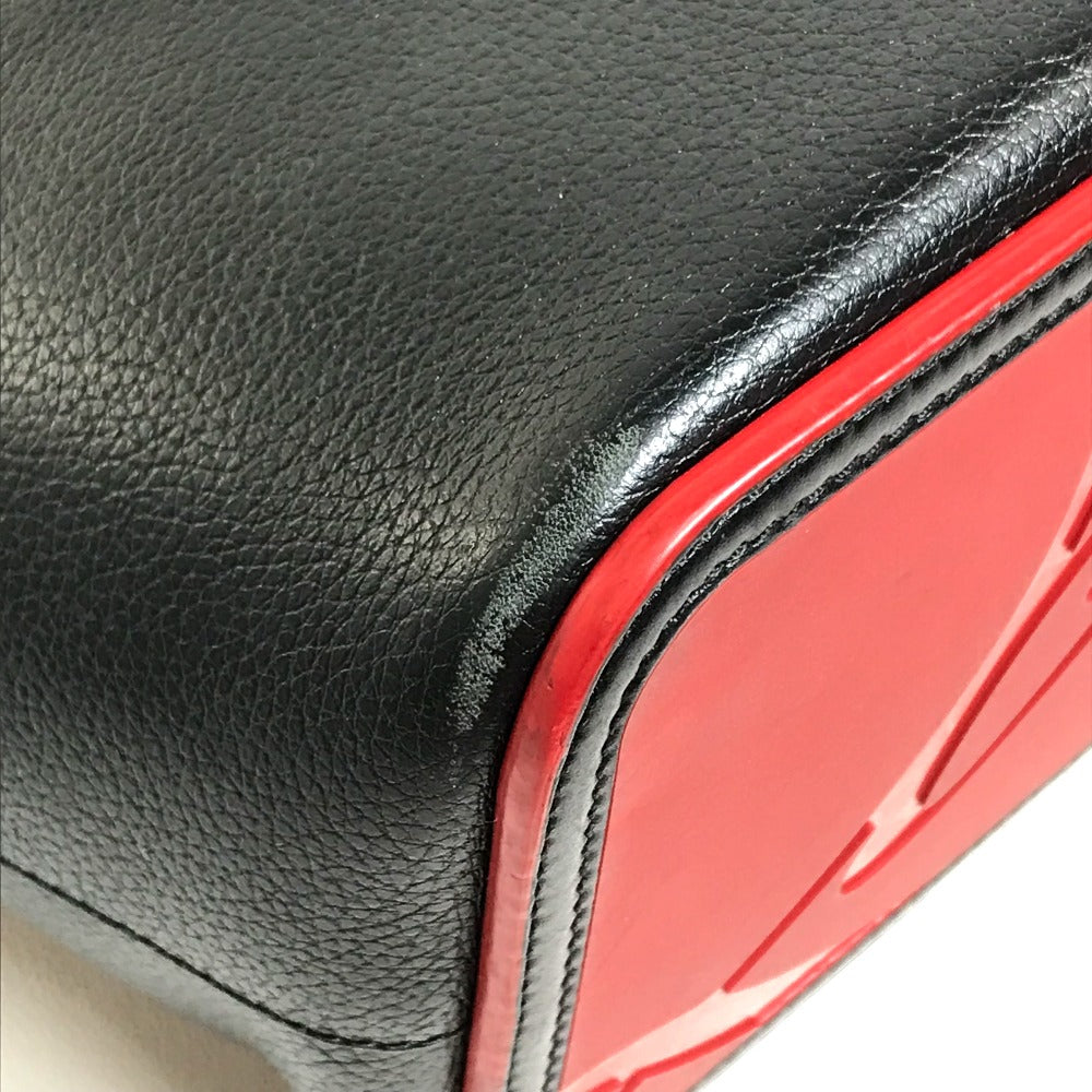 Christian Louboutin 1175113 ラージ カバタ カバン ショルダーバッグ トートバッグ レザー ユニセックス ブラック×レッド