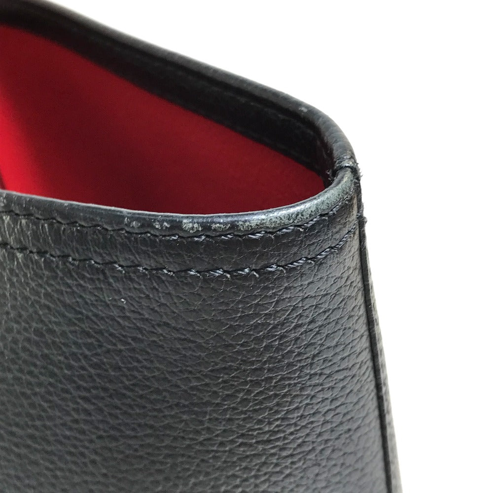 Christian Louboutin 1175113 ラージ カバタ カバン ショルダーバッグ トートバッグ レザー ユニセックス ブラック×レッド