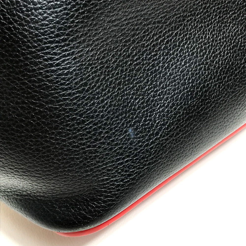 Christian Louboutin 1175113 ラージ カバタ カバン ショルダーバッグ トートバッグ レザー ユニセックス ブラック×レッド