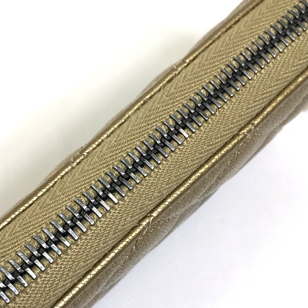 CHANEL Gradient Matelasse Long Wallet with Round Zipper, Lambskin, Women's, Gold and Brown