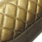 CHANEL Gradient Matelasse Long Wallet with Round Zipper, Lambskin, Women's, Gold and Brown
