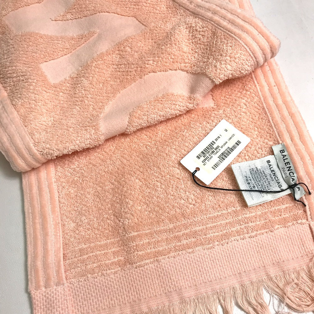 BALENCIAGA 535525 ビッグロゴ 単品 雑貨 日用雑貨 インテリア タオル コットン ユニセックス オレンジピンク系