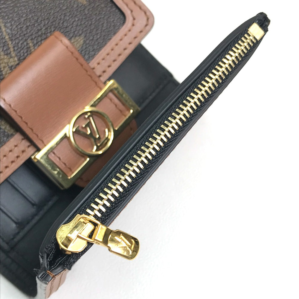 LOUIS VUITTON M68725 モノグラム リバース ポルトフォイユ ドーフィーヌ コンパクト ウォレット 3つ折り財布 モノグラムリバースキャンバス レディース ブラウン