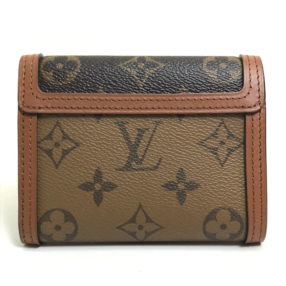 LOUIS VUITTON M68725 モノグラム リバース ポルトフォイユ ドーフィーヌ コンパクト ウォレット 3つ折り財布 モノグラムリバースキャンバス レディース ブラウン