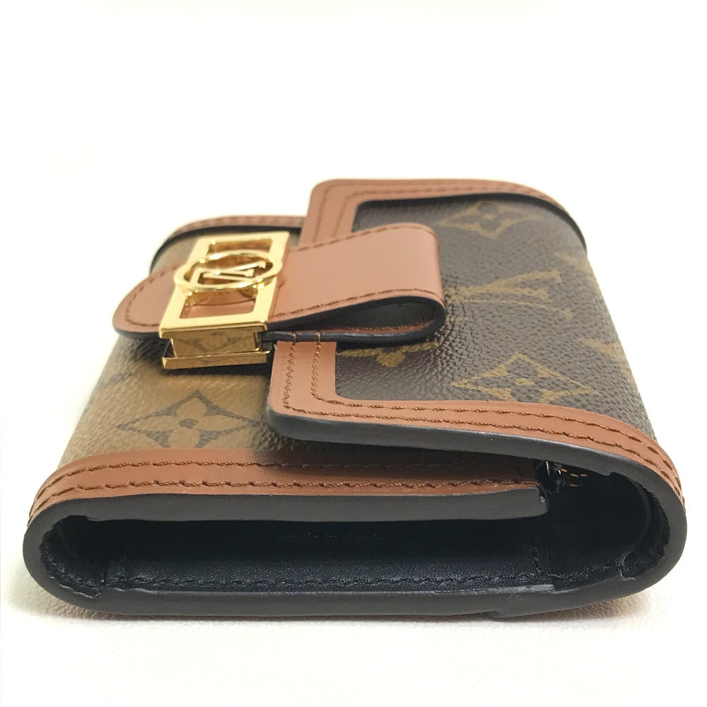 LOUIS VUITTON M68725 モノグラム リバース ポルトフォイユ ドーフィーヌ コンパクト ウォレット 3つ折り財布 モノグラムリバースキャンバス レディース ブラウン
