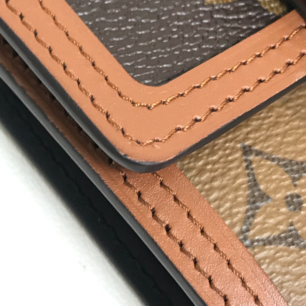 LOUIS VUITTON M68725 モノグラム リバース ポルトフォイユ ドーフィーヌ コンパクト ウォレット 3つ折り財布 モノグラムリバースキャンバス レディース ブラウン