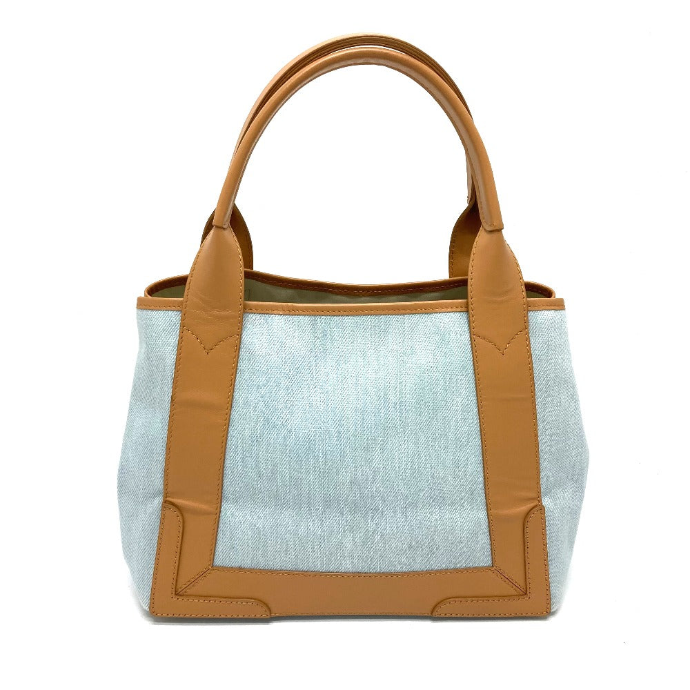BALENCIAGA 339933 ロゴプリント ネイビーカバスS カバン ハンドバッグ トートバッグ レザー/キャンバス レディース ライトブルー