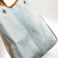 BALENCIAGA 339933 ロゴプリント ネイビーカバスS カバン ハンドバッグ トートバッグ レザー/キャンバス レディース ライトブルー