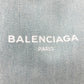 BALENCIAGA 339933 ロゴプリント ネイビーカバスS カバン ハンドバッグ トートバッグ レザー/キャンバス レディース ライトブルー