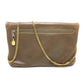 CELINE Vintage Chain Clutch Shoulder Bag with Logo Hardware, Brown Leather, for Women