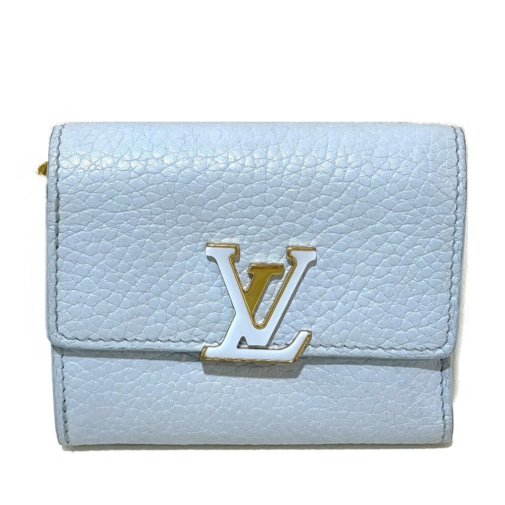 LOUIS VUITTON M69061 日本限定 ポルトフォイユ カプシーヌXS コンパクトウォレット 3つ折り財布 トリヨンレザー レディース ブルーオランプ