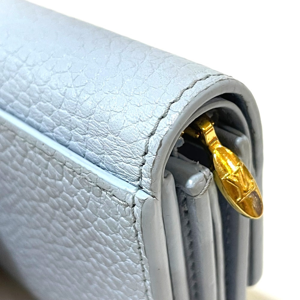 LOUIS VUITTON M69061 日本限定 ポルトフォイユ カプシーヌXS コンパクトウォレット 3つ折り財布 トリヨンレザー レディース ブルーオランプ
