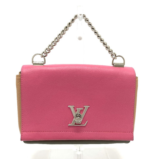 LOUIS VUITTON M54103 トリコロール ロックミー2 BB カバン 2WAY ハンドバッグ ショルダーバッグ レザー レディース ローズ ピンク×カーキ×ベージュ