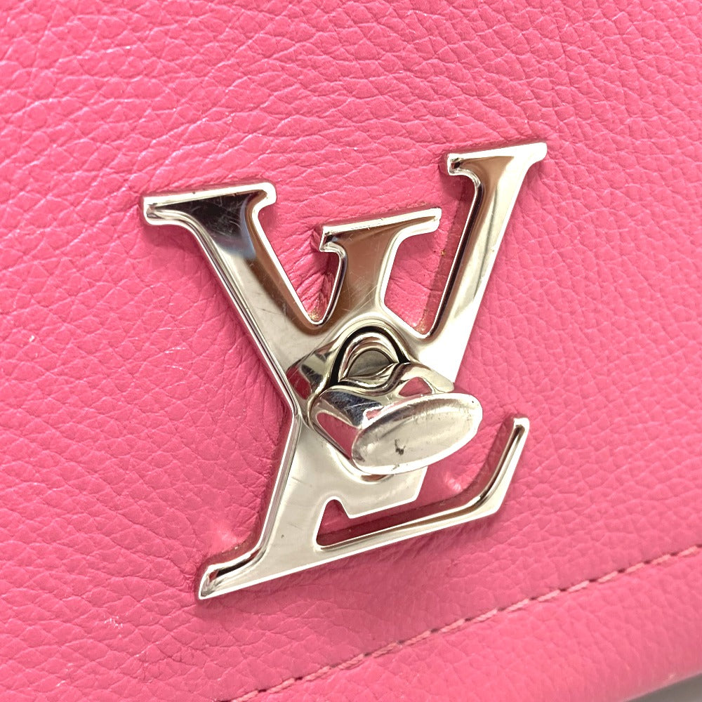 LOUIS VUITTON M54103 Tricolor Lockme 2 BB Bag, 2-Way Handbag/Shoulder Bag, Leather, Women's, Rose Pink, Khaki, and Beige