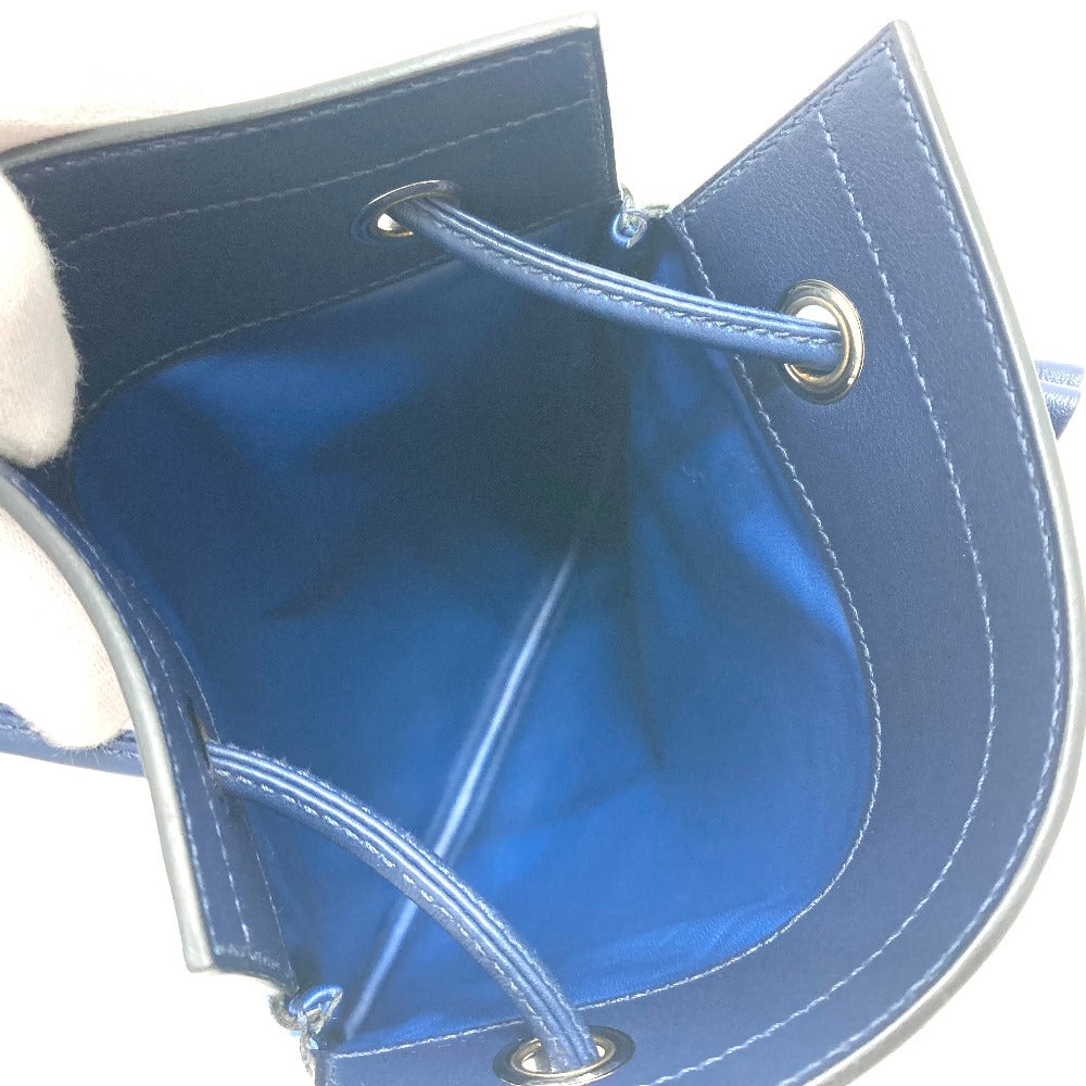 HERMES Leather Aline Mini Pochette Shoulder Bag, Swift, Women's, Blue de Malte, Blue