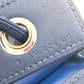 HERMES Leather Aline Mini Pochette Shoulder Bag, Swift, Women's, Blue de Malte, Blue