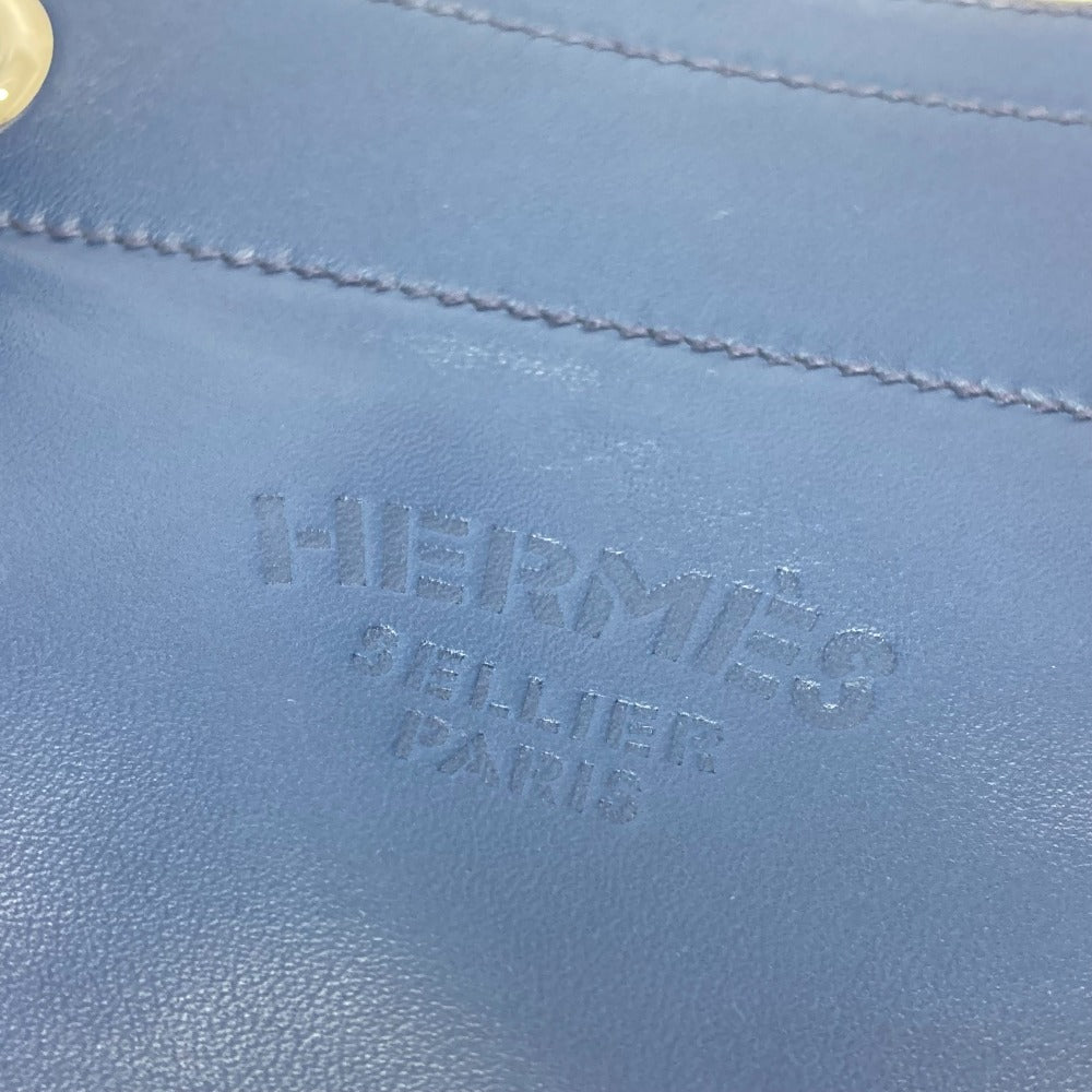 HERMES Leather Aline Mini Pochette Shoulder Bag, Swift, Women's, Blue de Malte, Blue