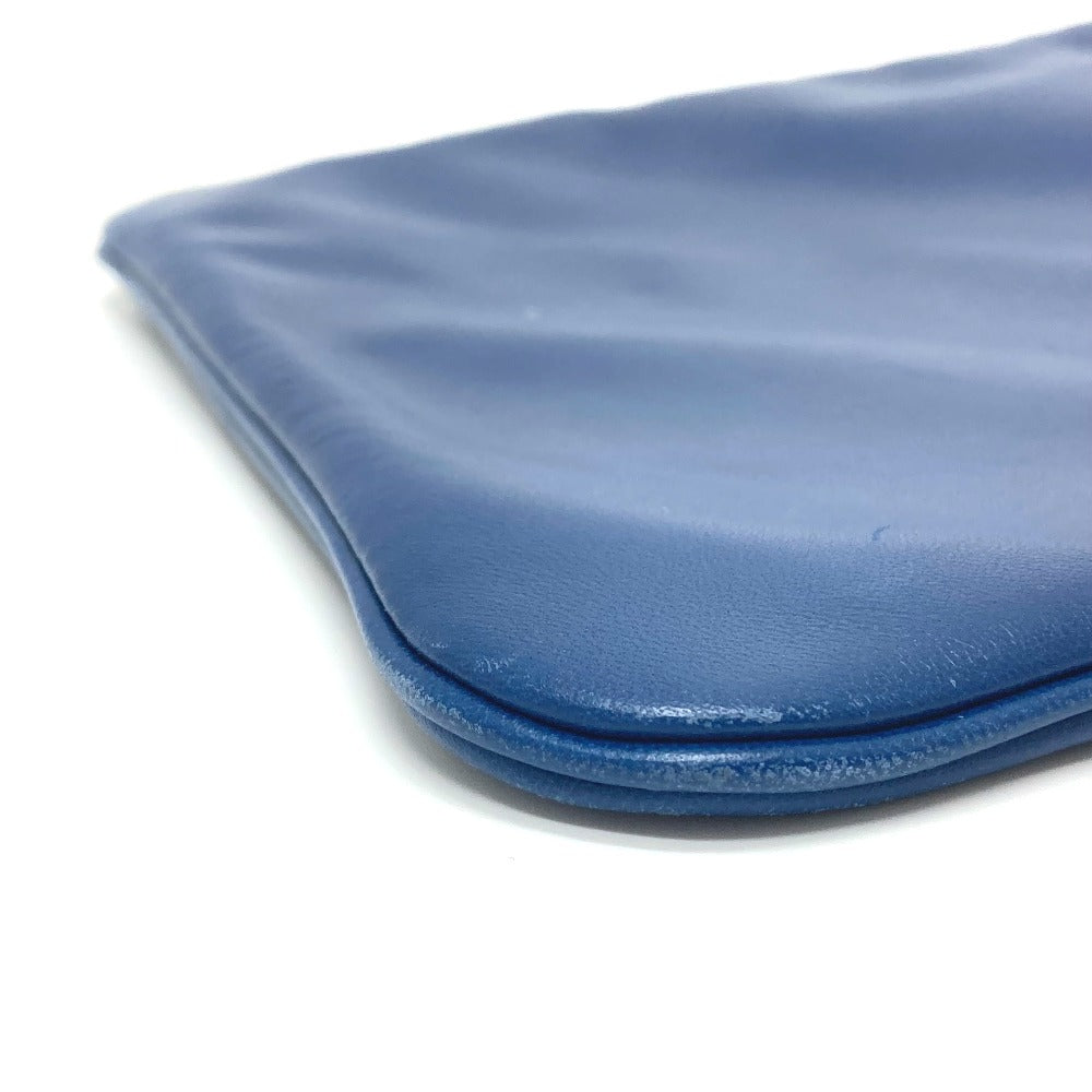 HERMES Leather Aline Mini Pochette Shoulder Bag, Swift, Women's, Blue de Malte, Blue