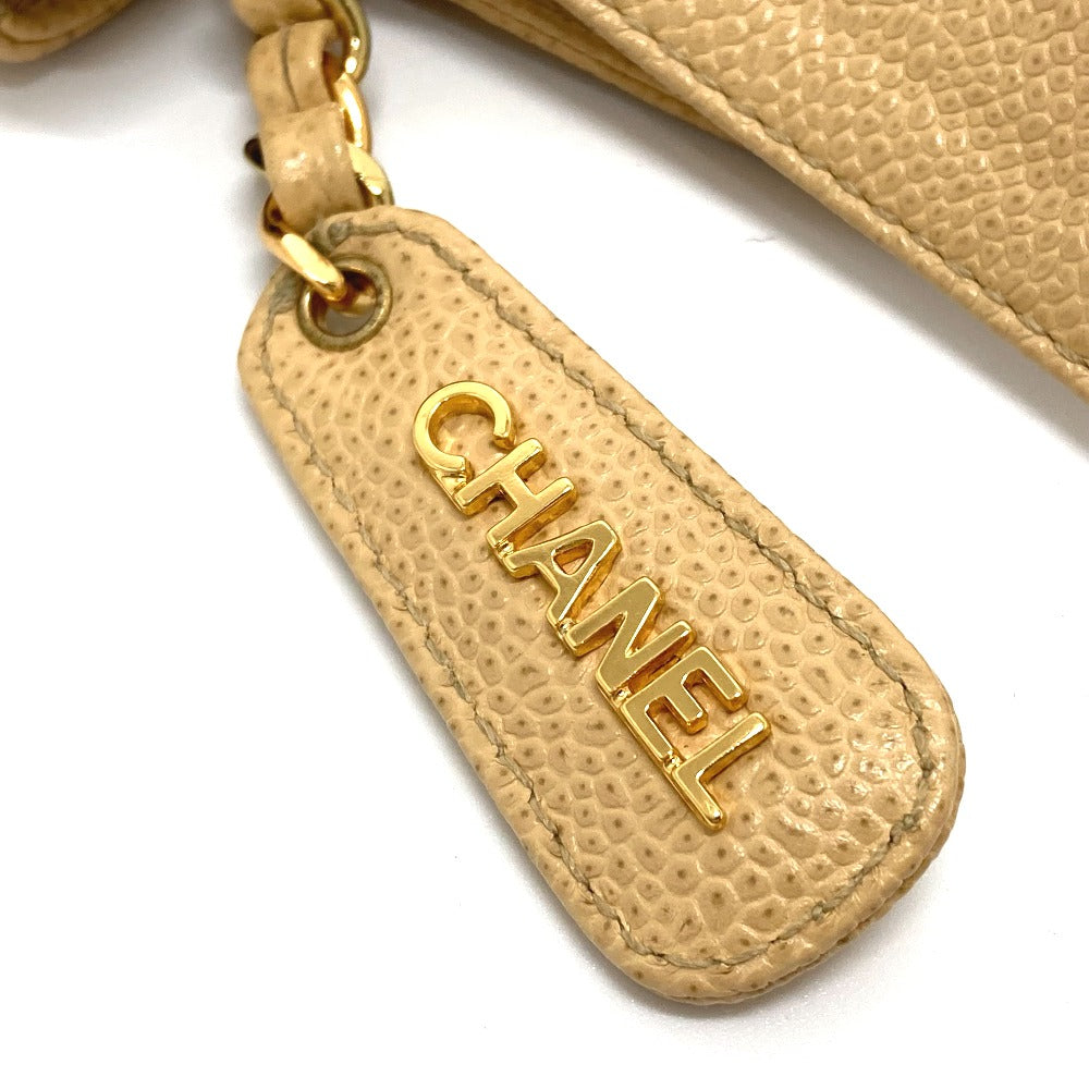 CHANEL ロゴ カバン ショルダーバッグ 肩掛け ファッション小物 トートバッグ キャビアスキン レディース ベージュ